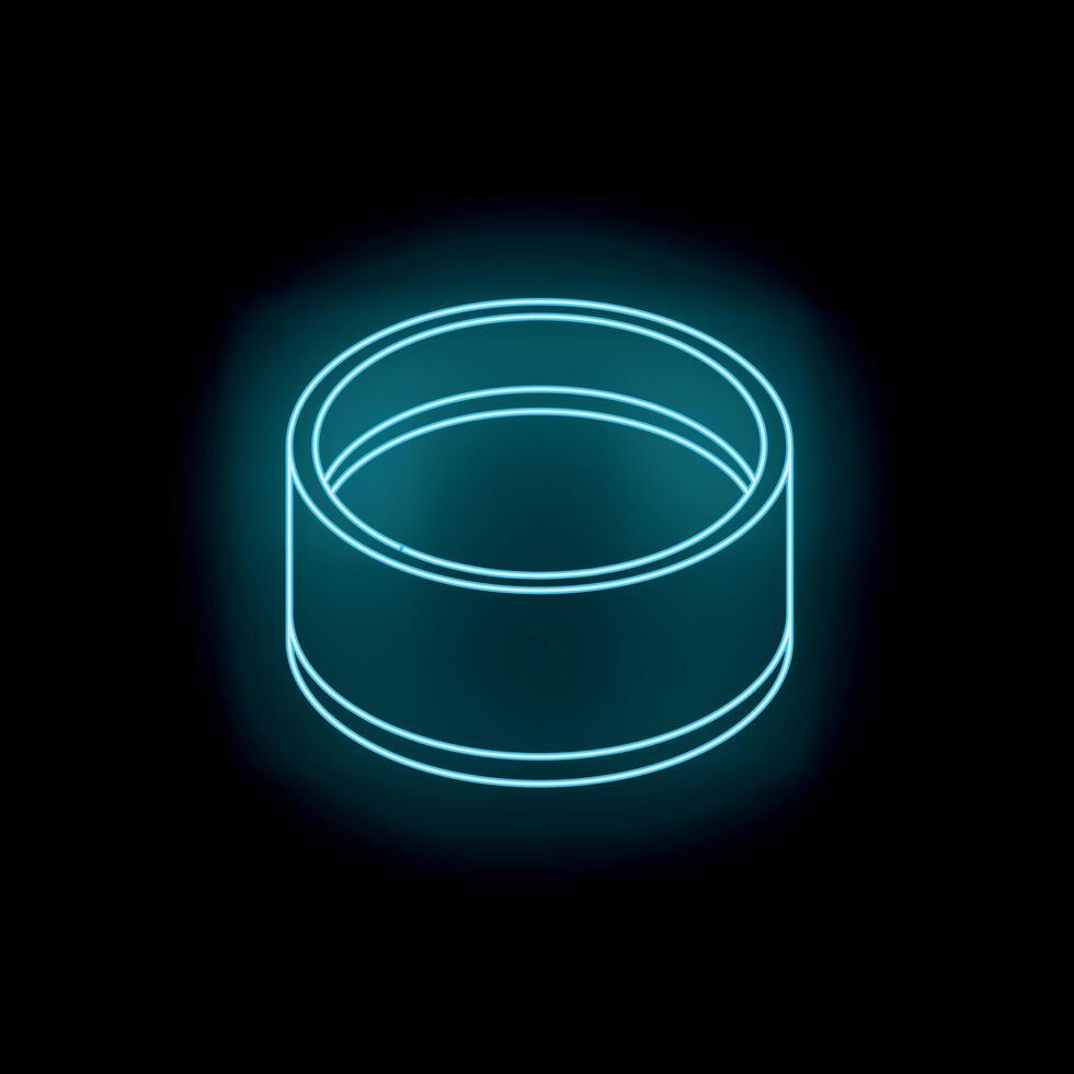 Neon blue glowing ring shining in the dark vector