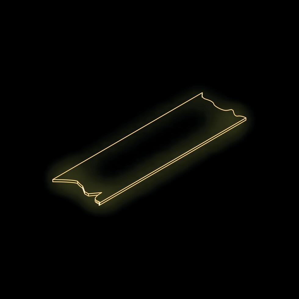 Gold sticky adhesive tape torn piece isometric view vector