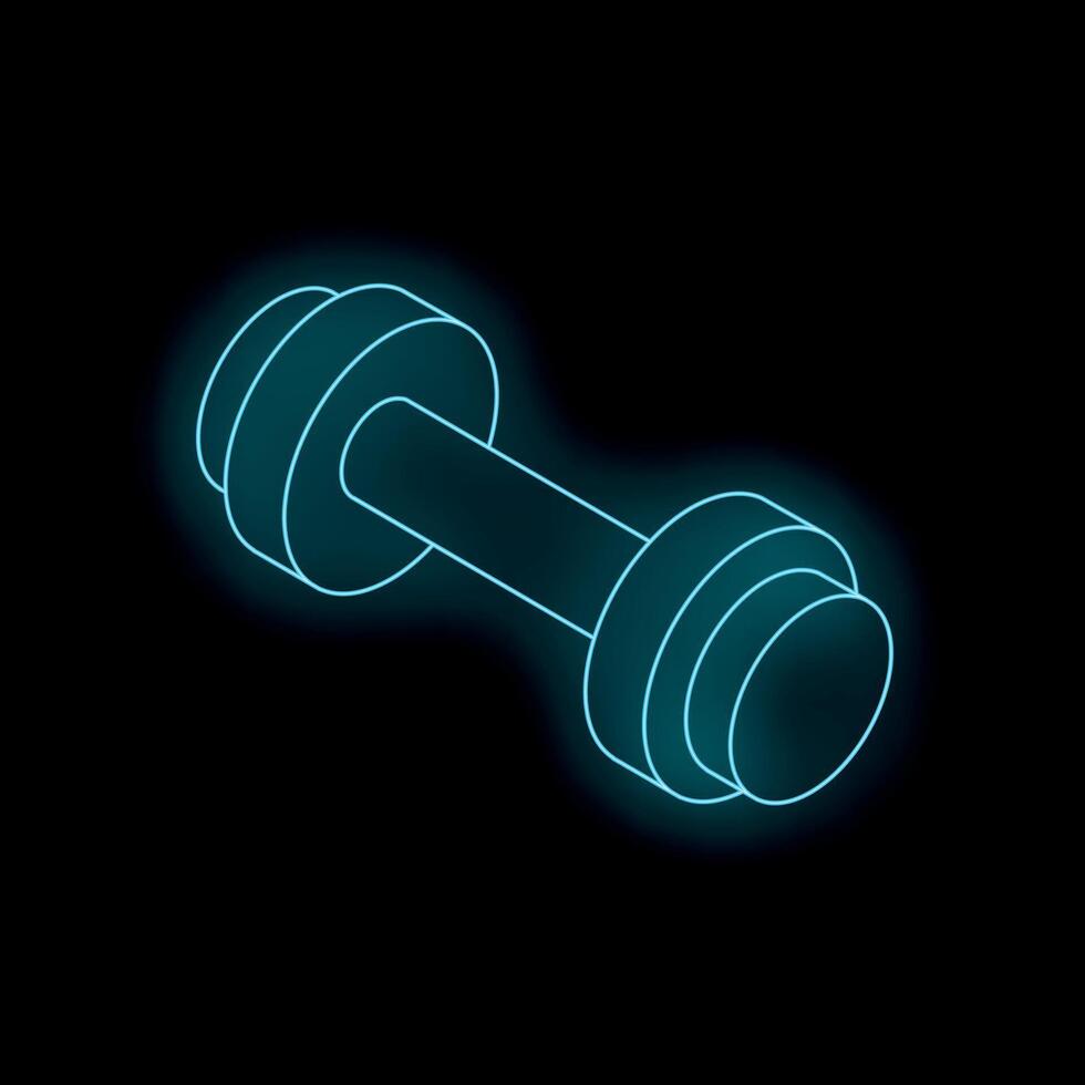 Glowing dumbbell representing fitness and healthy lifestyle on black background vector