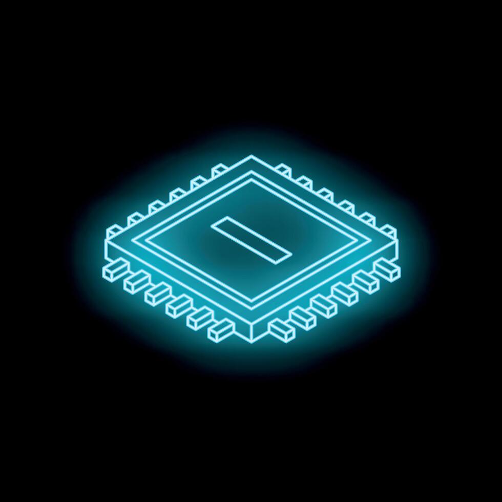 Glowing microchip representing advanced technology and innovation vector