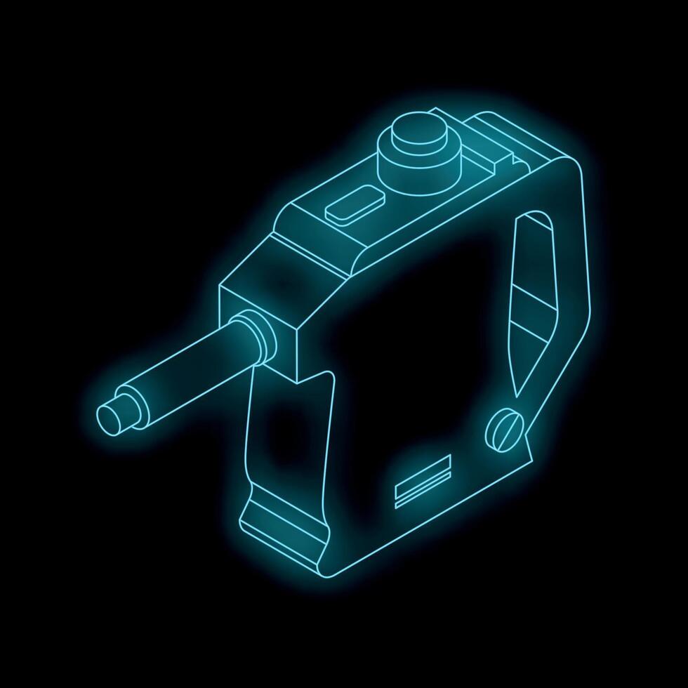 Futuristic neon blue electric device emitting light vector