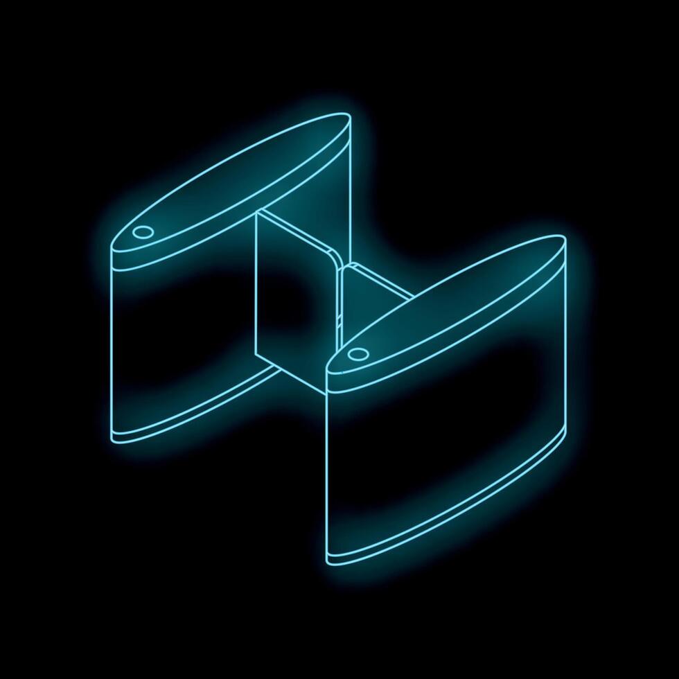 Futuristic glowing turnstile gate allowing access on black background vector
