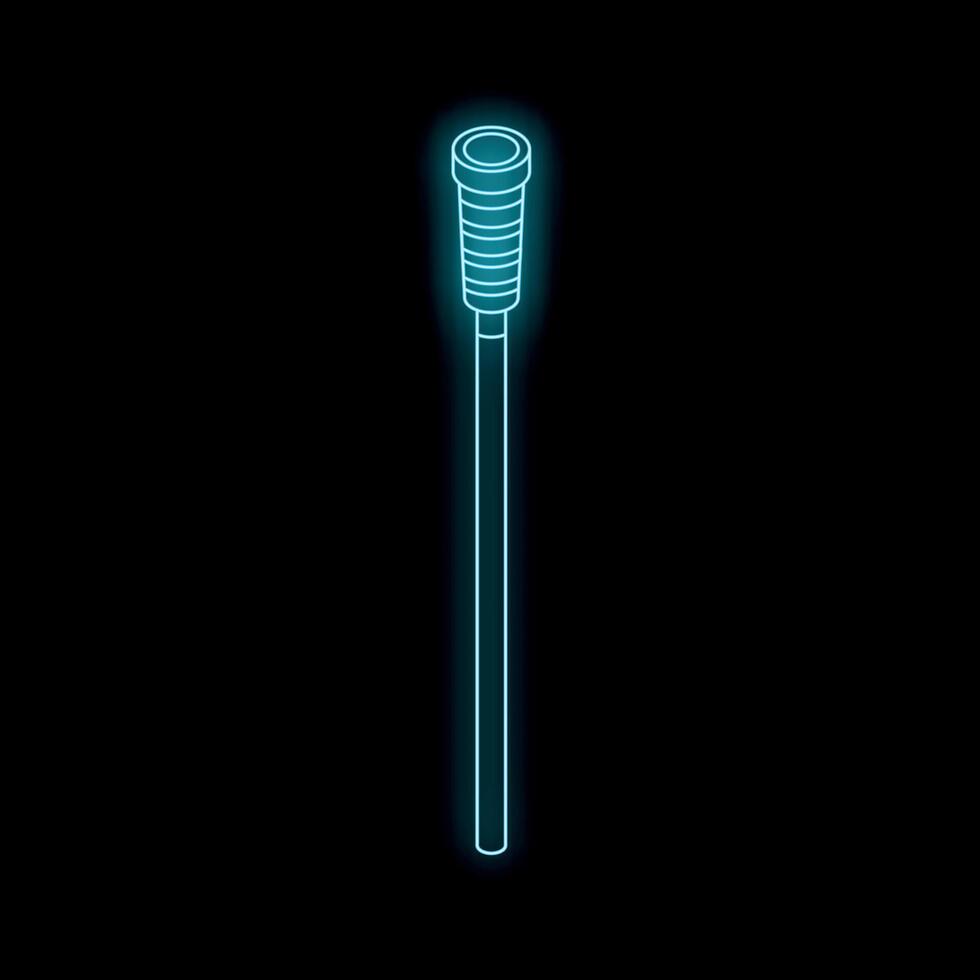 Neon tiki torch shining brightly in the darkness vector