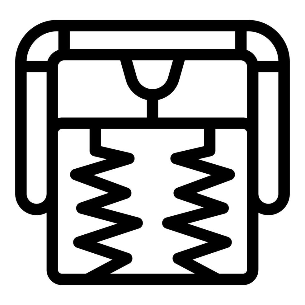 Electric pressing iron with temperature control displaying zigzag stitch setting vector