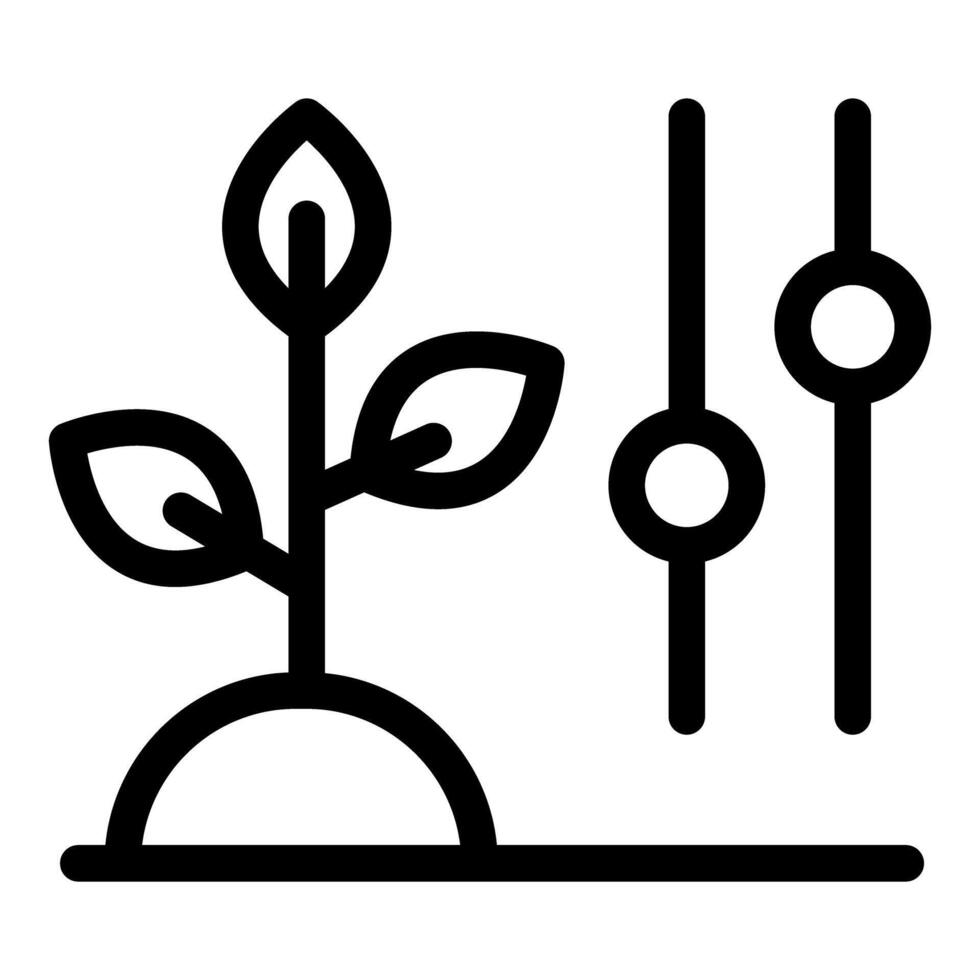 Growing plant with control panel settings symbolizing environmental management vector