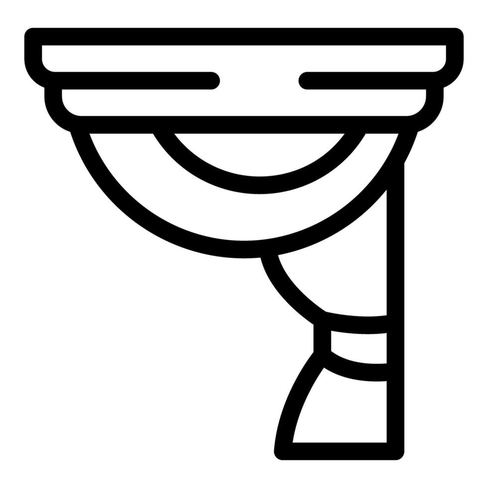 Elegant curtain drapery hanging from decorative cornice in classic style vector