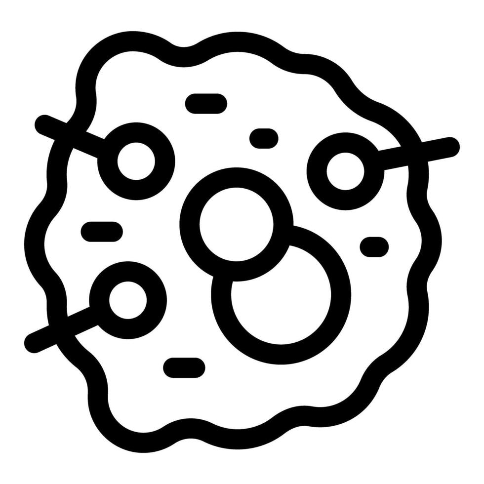 Irregularly shaped cell with nucleus and organelles showing cellular processes vector