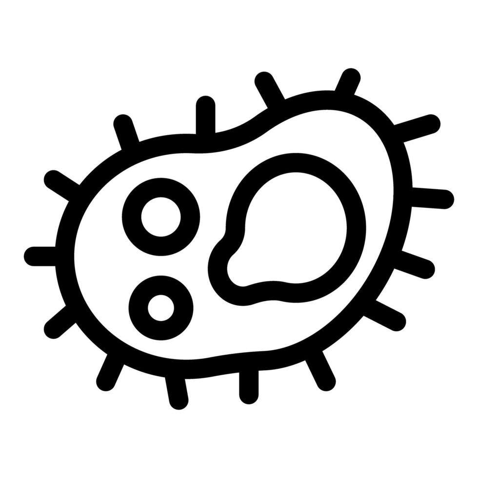 Dangerous virus or bacteria showing its nucleus and cilia vector