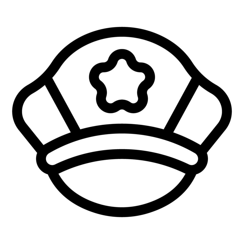 Police hat with star showing authority and security vector