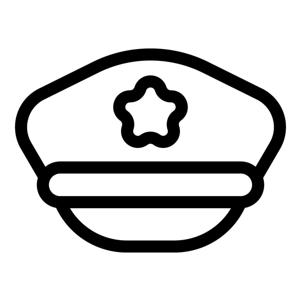 Police officer, security guard or sheriff uniform hat with star badge showing authority vector