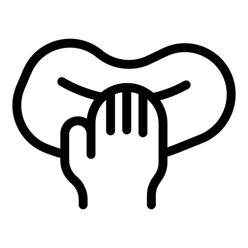 Hand covering mouth showing silence, secret, or surprise gesture vector