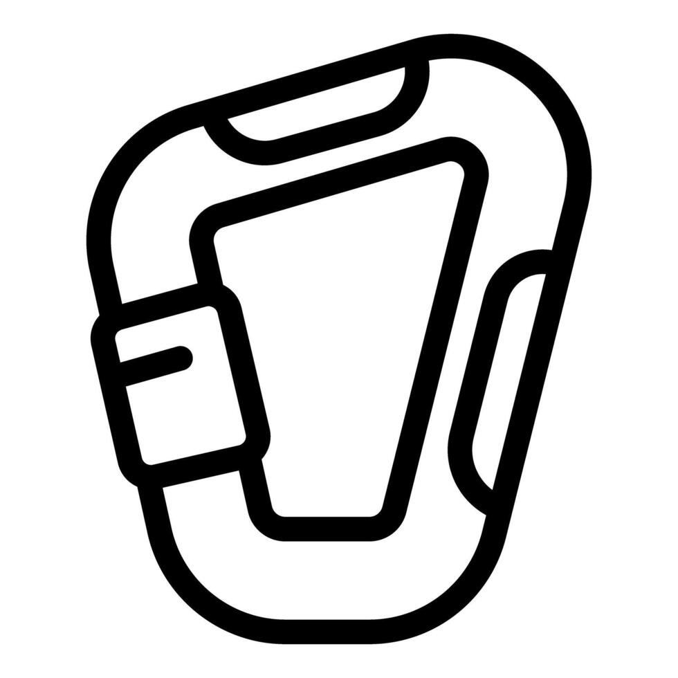 Climbing carabiner for safe rock climbing and mountaineering vector