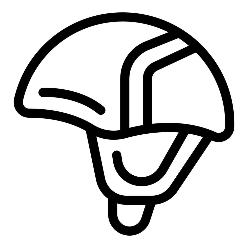 Climbing helmet protecting head during mountain ascent vector