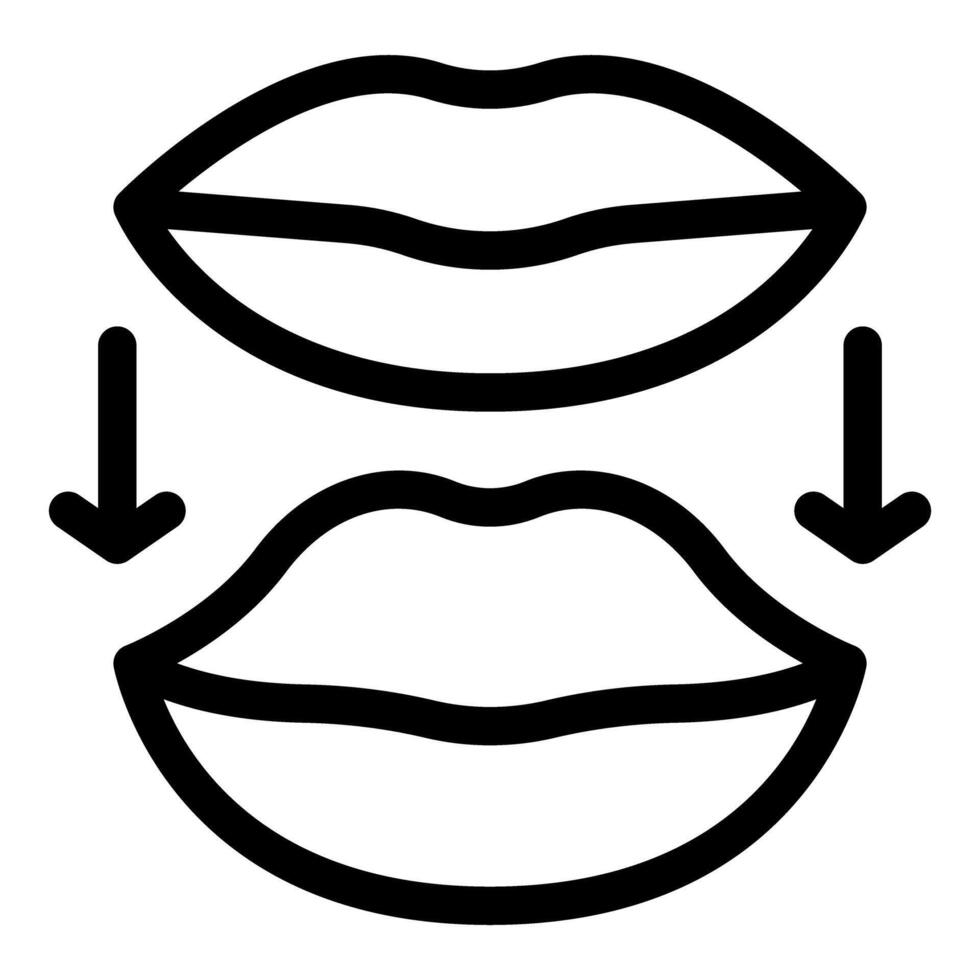 Lip augmentation, reducing wrinkles around the mouth vector