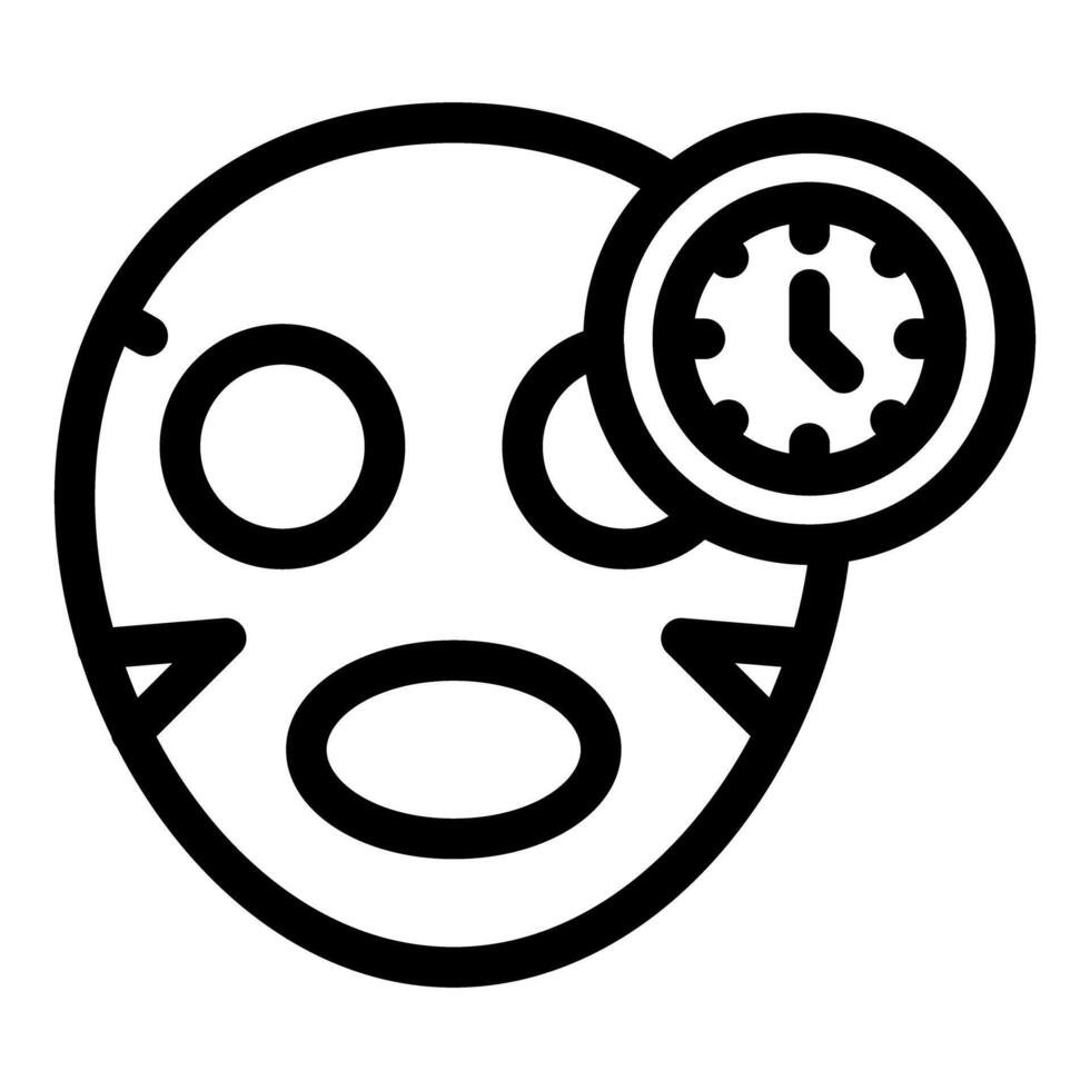 Cosmetic mask showing time limit for treatment vector