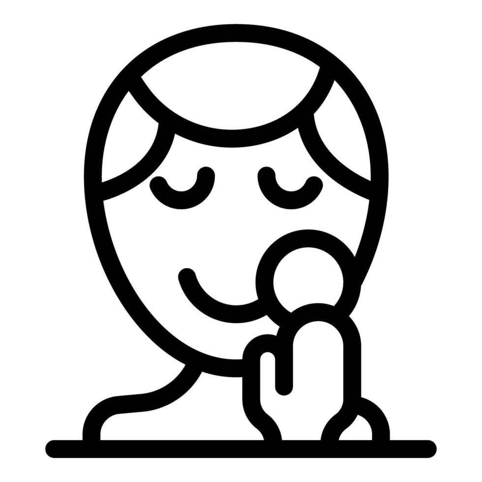 Beautician applying foundation on smiling face, makeup routine icon vector