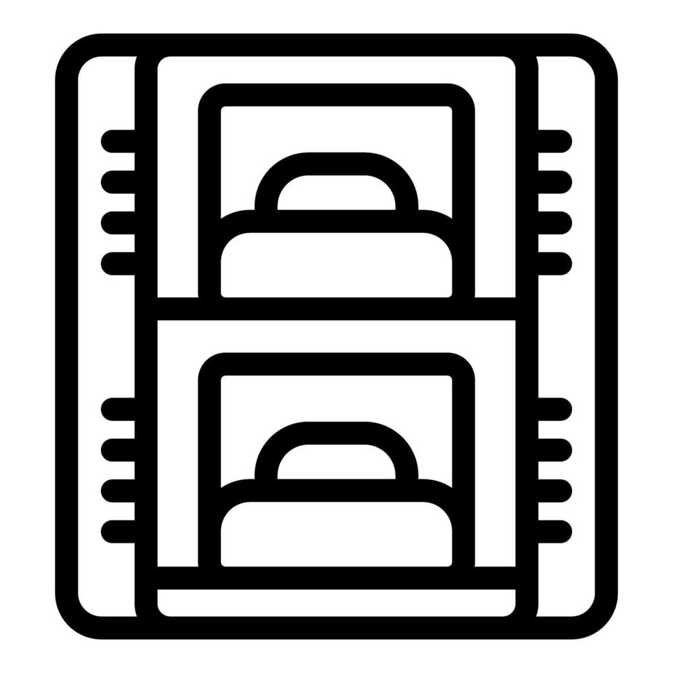 Bunk bed representing comfortable accommodation and hostel room sharing vector