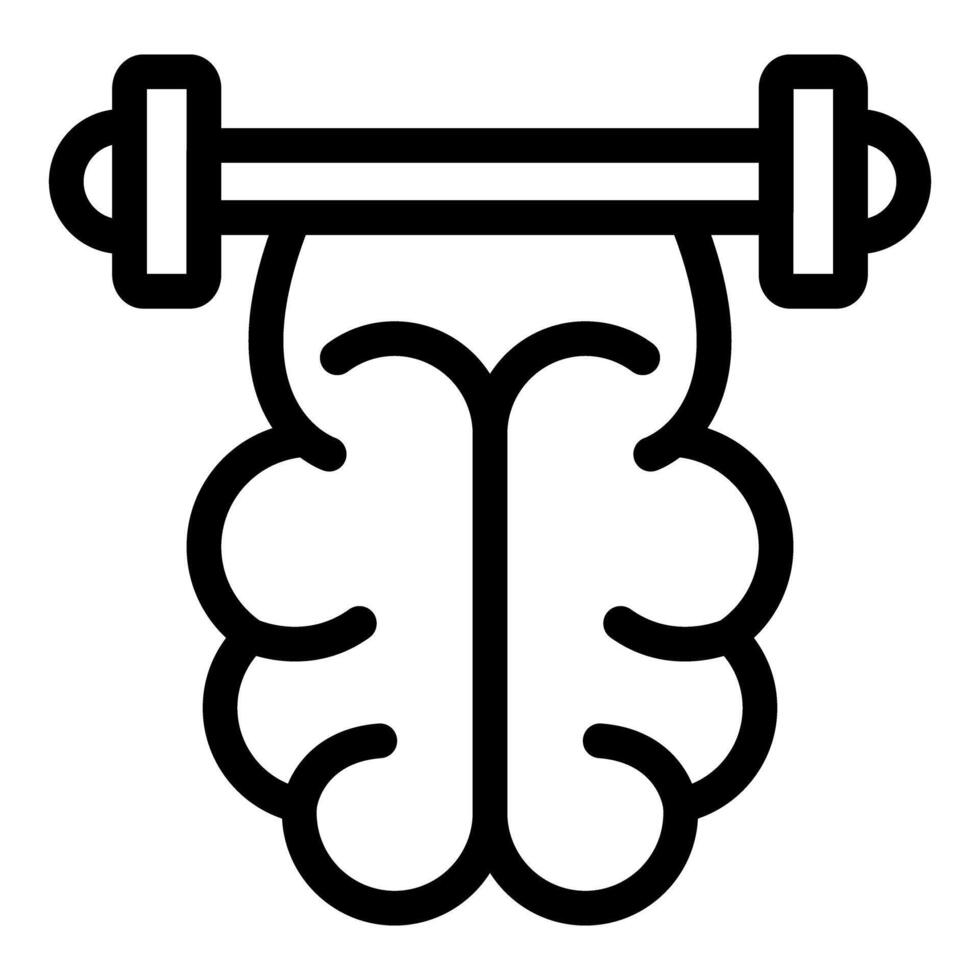 Brain lifting weights representing mental strength and resilience vector