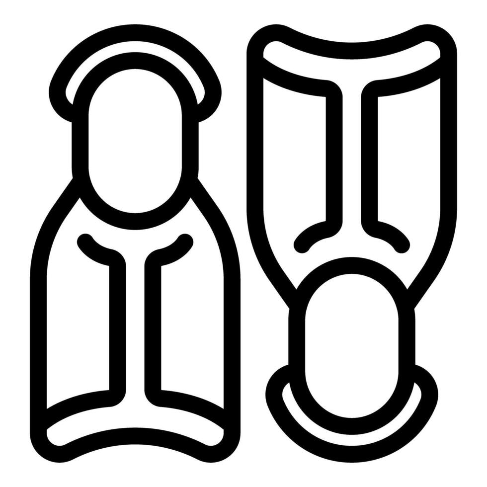 Two diving flippers for underwater exploration and snorkeling vector