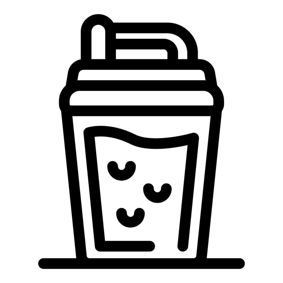 Bubble tea cup with straw and toppings icon representing taiwanese drink vector