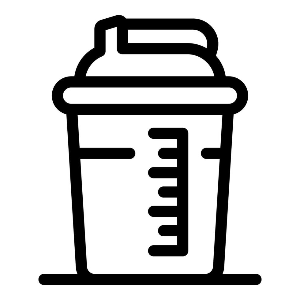 Shaker bottle icon showing protein shake or fitness drink vector