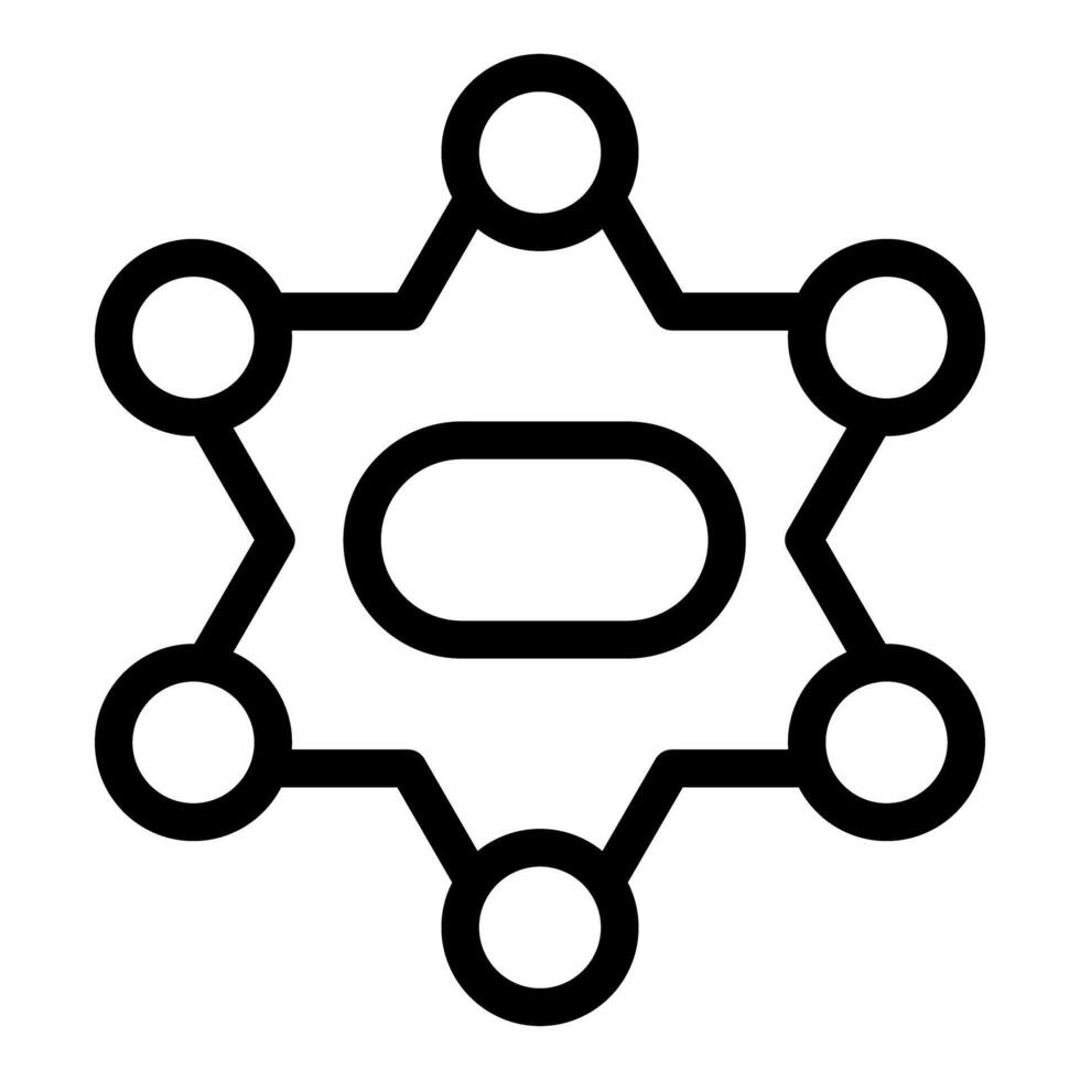 Sheriff star badge shape connecting lines and circles icon vector