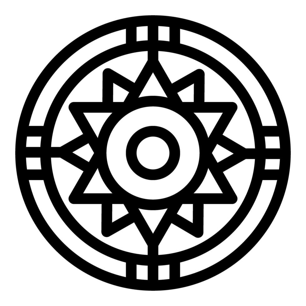 Round ornament featuring eight pointed star and circle, depicting culture and spirituality vector