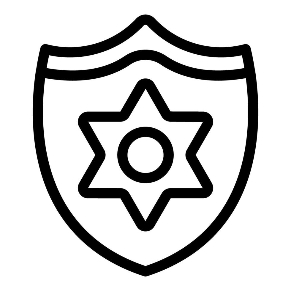 Police badge showing a star and circle symbol on shield background vector