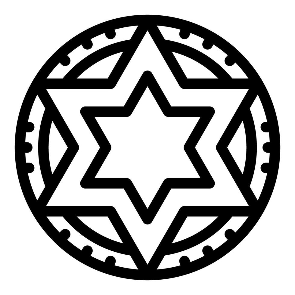 Hexagram star of david inside a circle with geometric decoration vector