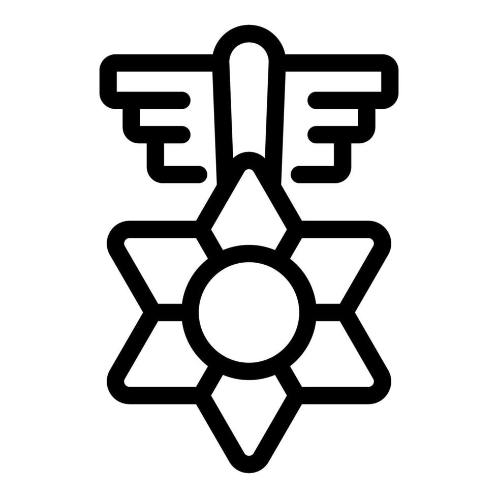 Military star badge with wings representing valor and honor vector