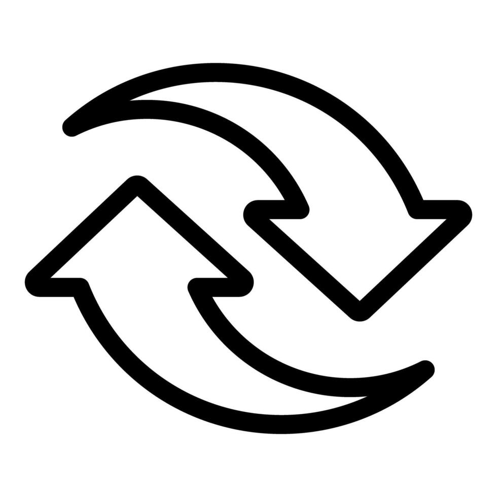 Two curved arrows rotating and exchanging positions vector