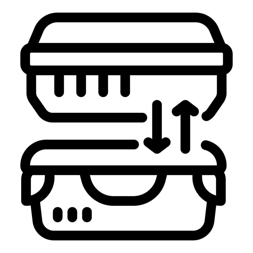 Lunchbox stacking system keeping food fresh and organized vector