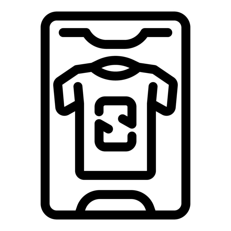 Recycling clothes, t shirt with recycle symbol promoting sustainable fashion vector