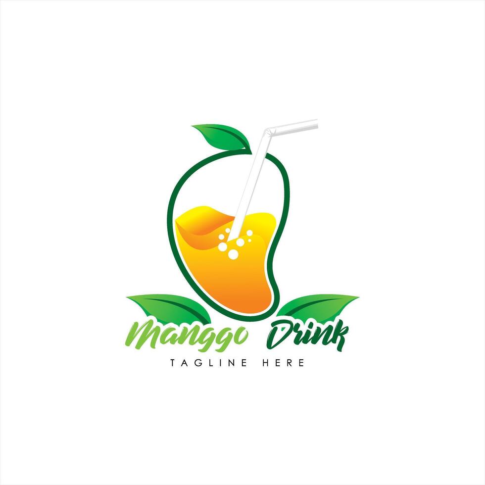 Mango drink logo design vector