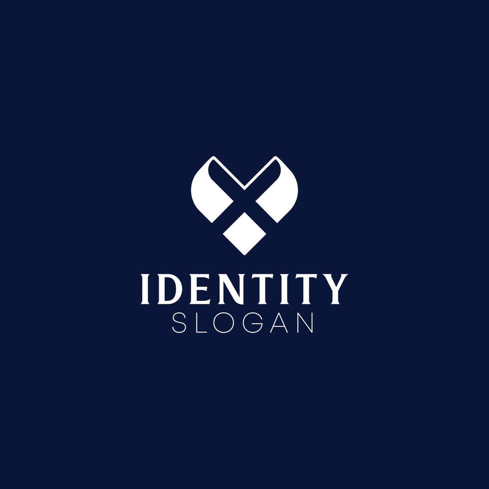 Letter MX or XM heart logo design. vector