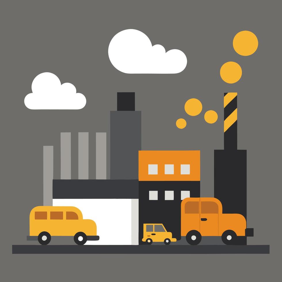 Capturing the Harsh Reality of Industrial Emissions and Their Effect on the Atmosphere design vector