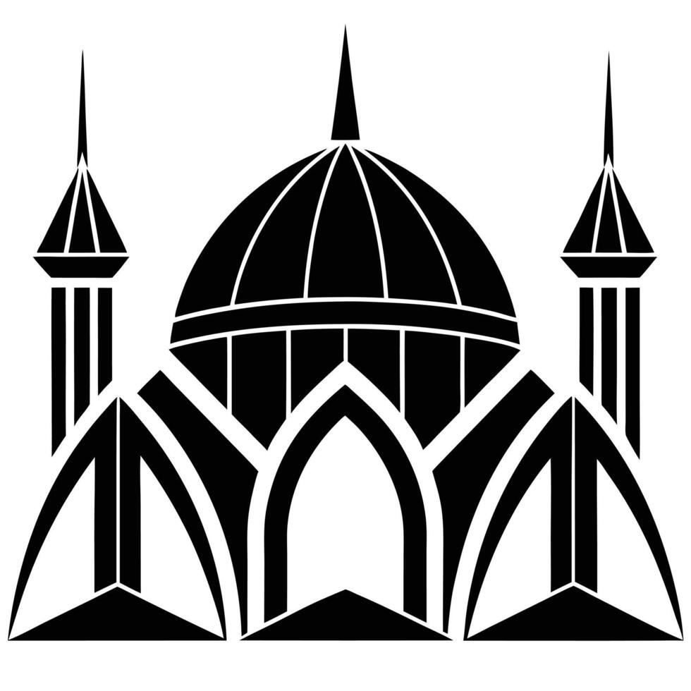 Creative Beautiful mosque silhouette illustration design on a white background vector
