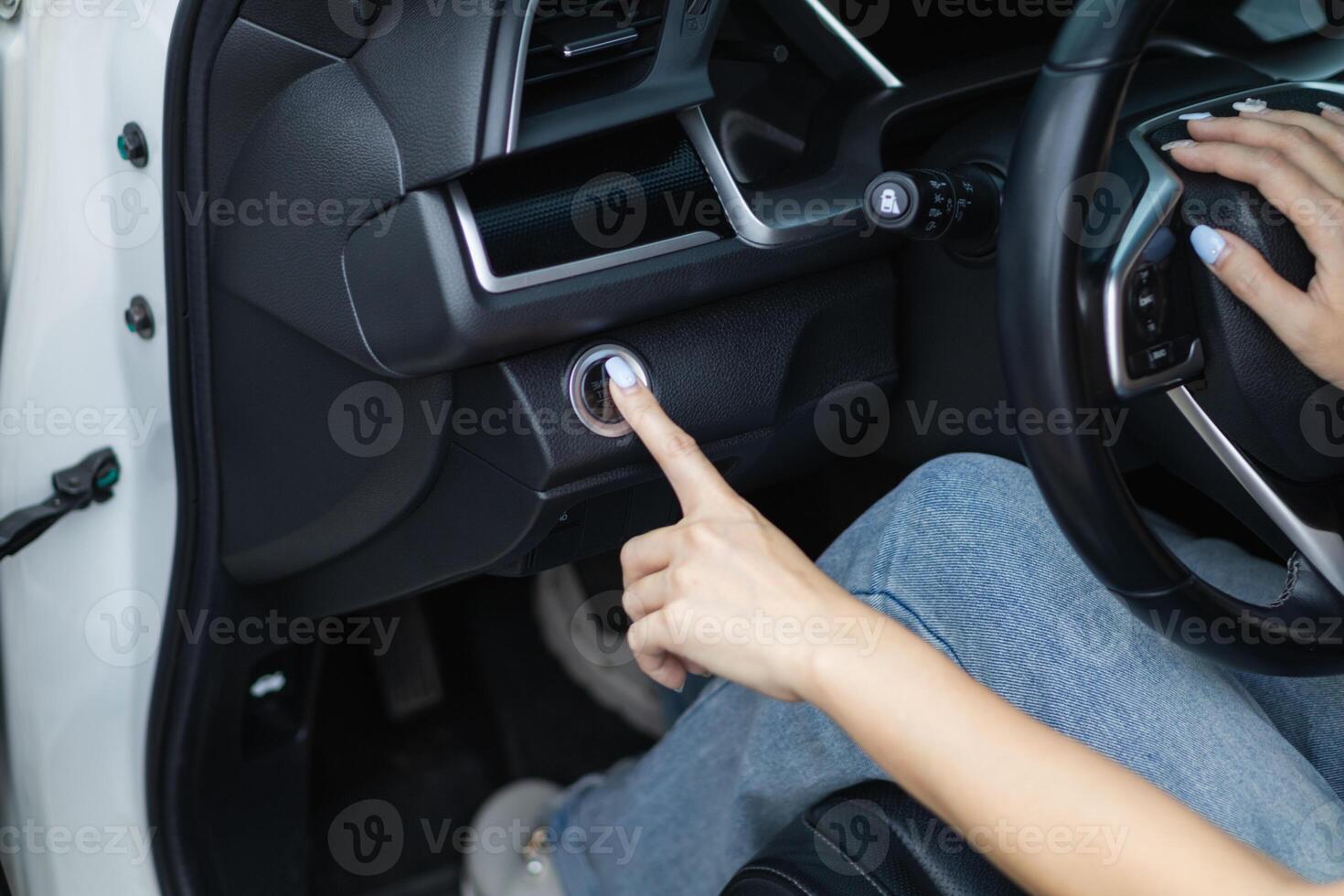 salesman is checking condition of car before delivering it to customer to ensure the quality and service after agreeing to sales contract. concept of checking the condition of the car for confidence photo