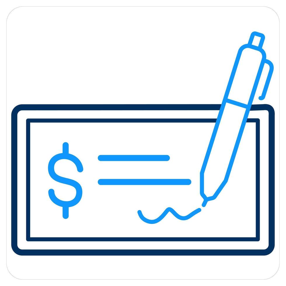 Signed Cheque and cheque icon concept vector