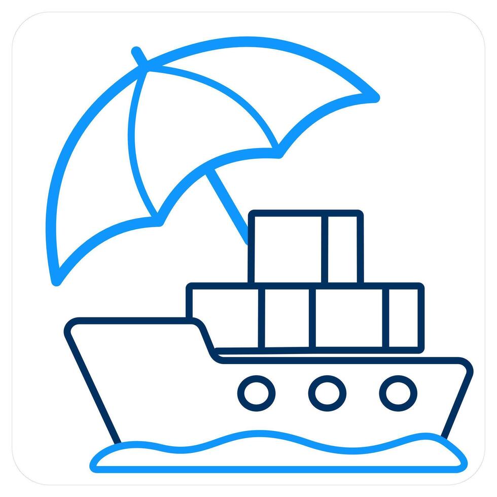 Cargo Insurance and ship icon concept vector