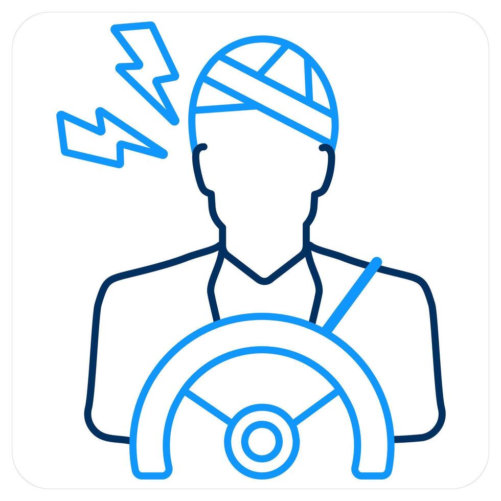 Driver Injury and driver icon concept vector