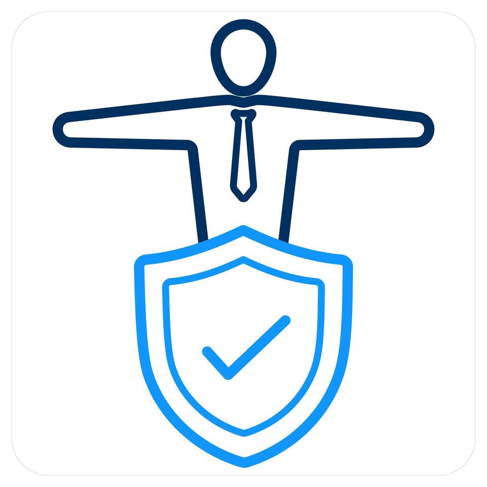 Insured Person and shield icon concept vector