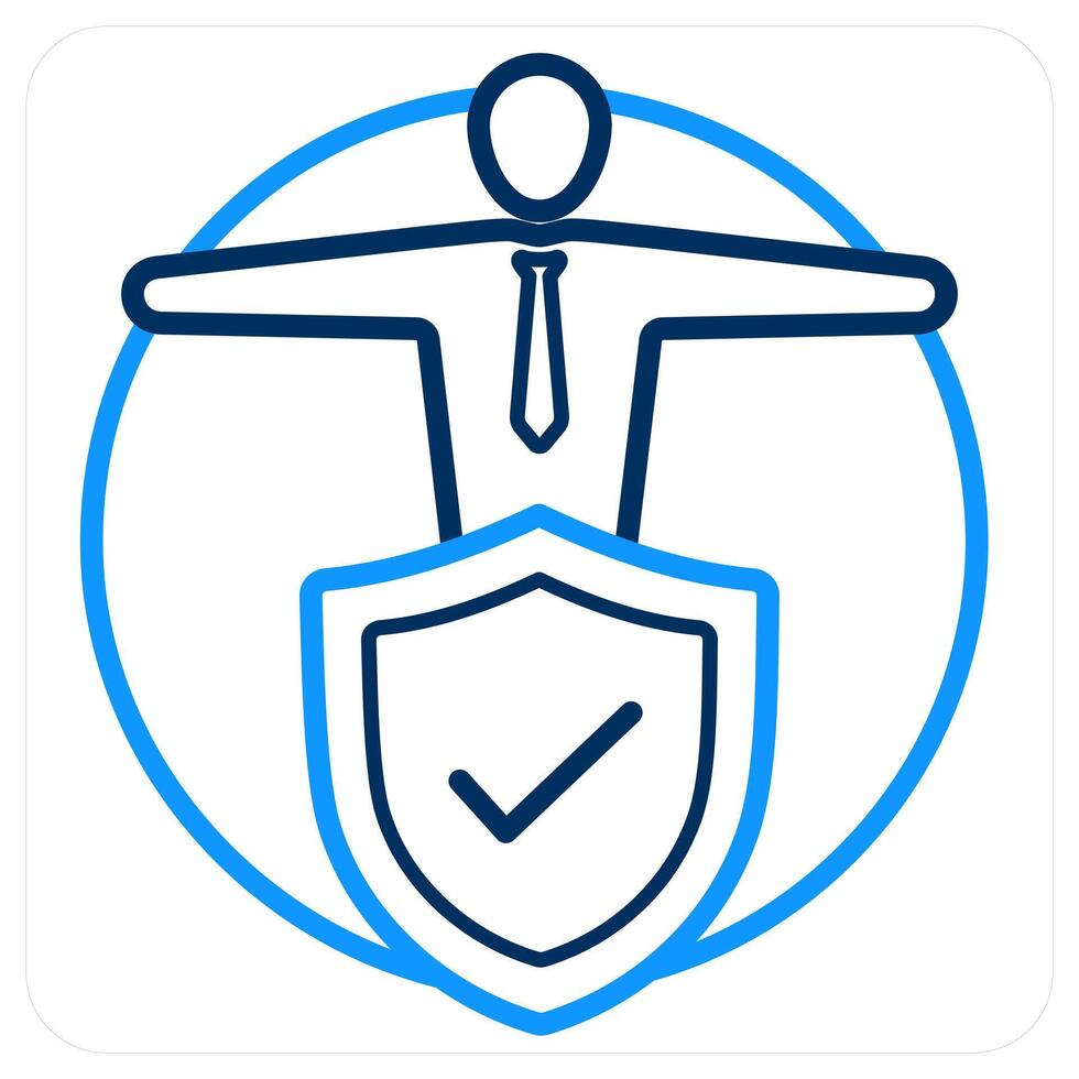 Insured Person and shield icon concept vector