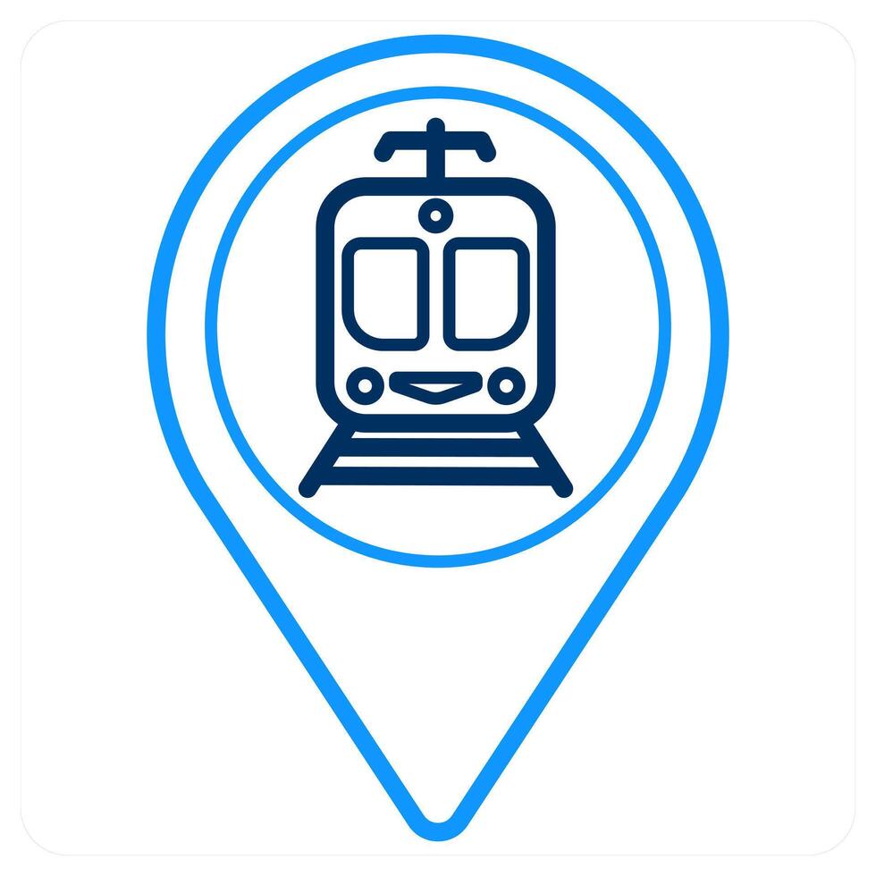 Railway Station and location icon concept vector