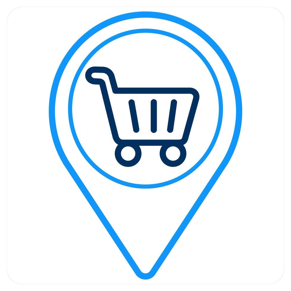 Shopping cart and location icon concept vector