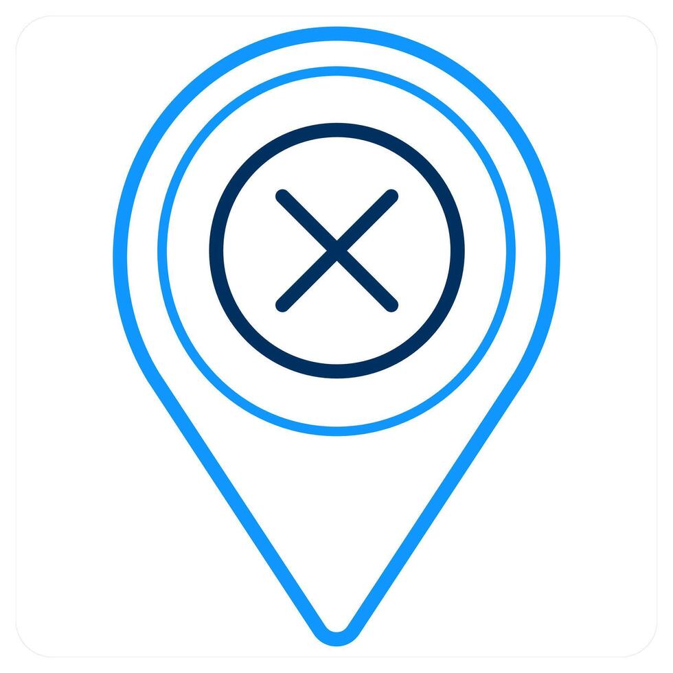 Delete and location icon concept vector