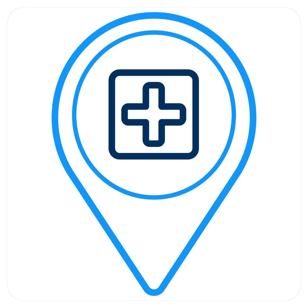 Hospital and location icon concept vector