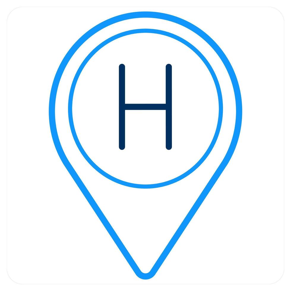 Hospital and location icon concept vector