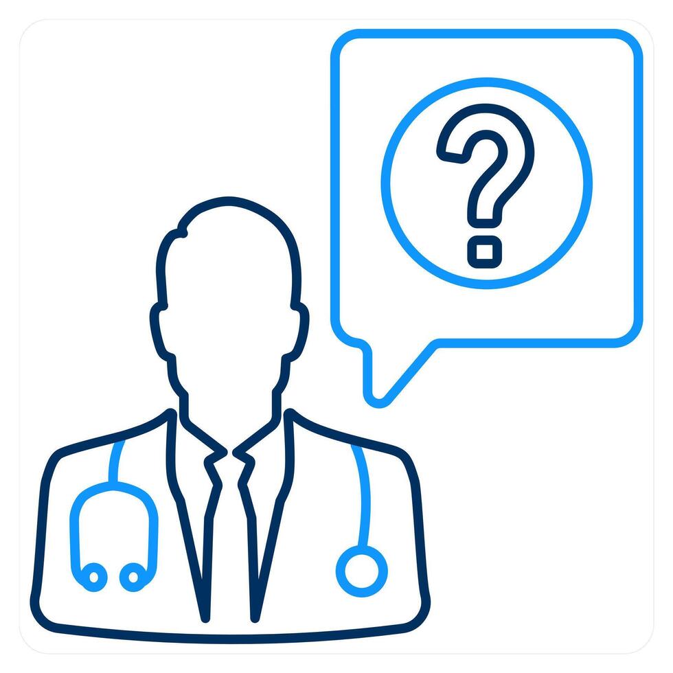 Ask A Doctor and medical faq icon concept vector