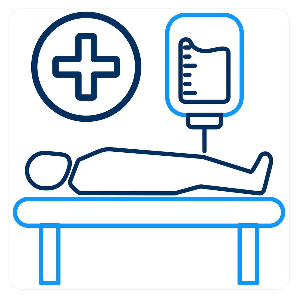 Blood Transfusion and patient icon concept vector